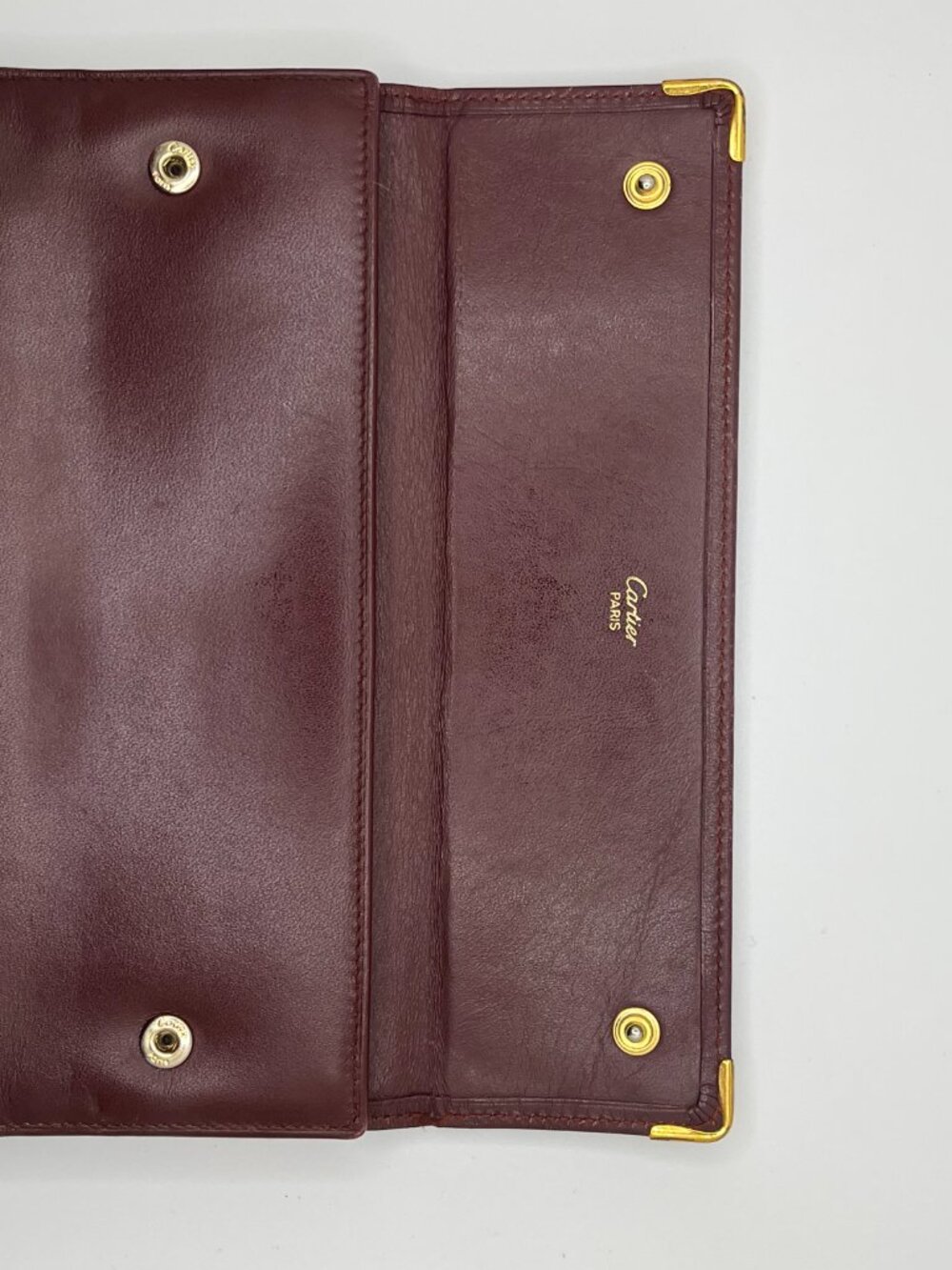 Vintage Cartier Must Line Burgundy Kisslock Long Wallet - Picture 10 of 15